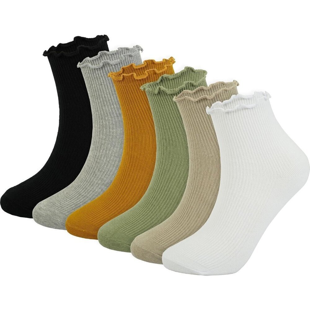 BomKinta Women Ankle Ruffle Socks  Thin Cute Casual Frilly Sock  Soft Low Cut